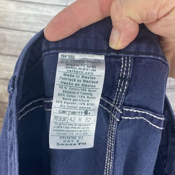 Mens 42x32 flame-resistant cat 2 heavy pants by Carhartt - Picture 9 of 11